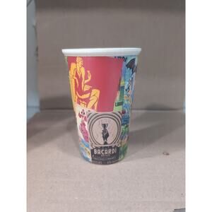 Bacardi Advertising Cup, Retro‎ Barware Collectible, 5.5" Tall, Bar Drinkware